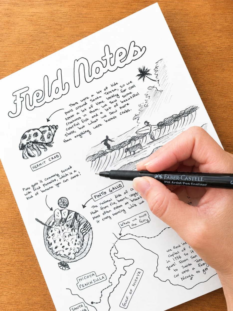 A page from our adventure mail